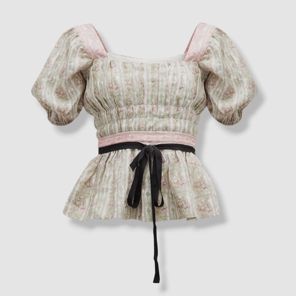 Lug Von Siga Printed Square Neckline Crop Top - Picture 1 of 4
